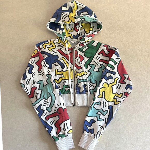 Alice + Olivia x Keith Haring Barron Cropped Hoodie FADING - Picture 6 of 11